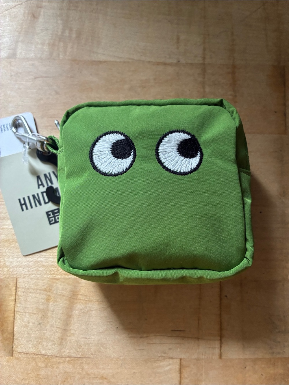 Anya Hindmarch x Uniqlo Eyes Bag Charm w Packable Green Tote!